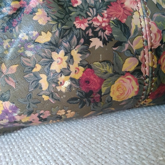 PATRICIA NASH ENGLISH COUNTRY FLORAL LEATHER SATCHEL GUC - Picture 14 of 16